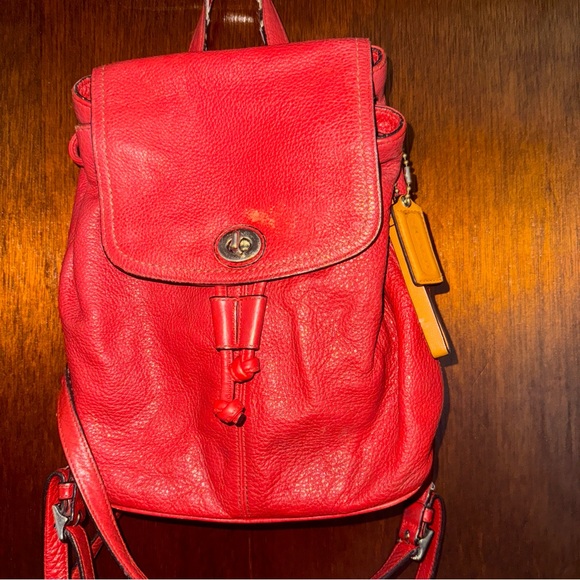 Coach Red Backpack with Structured Leather Design see pictures - Picture 1 of 9